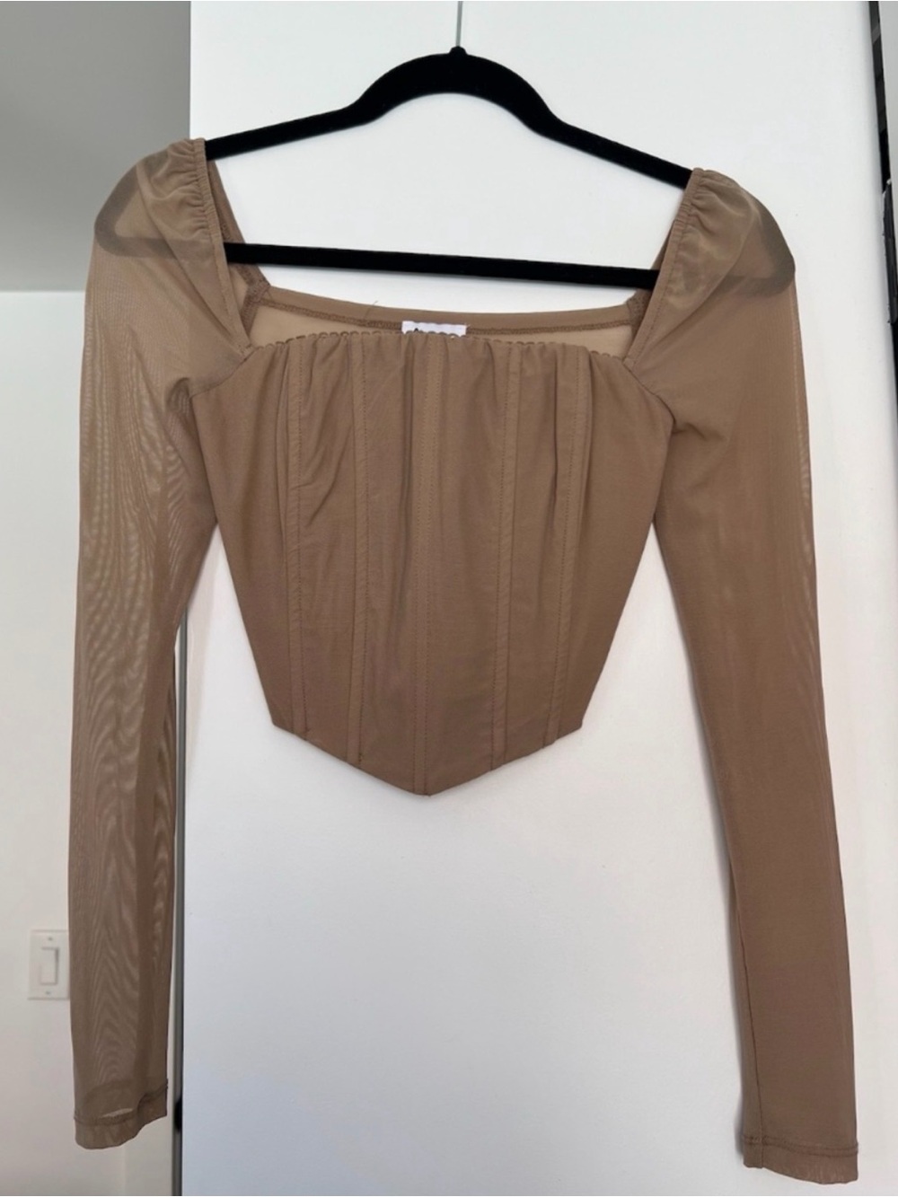 Princess Polly Taupe Mesh Corset Top
